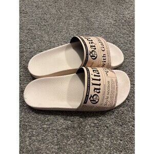 John Galliano Paris Newspaper Gazette Sandals Beach Pool Slides EU 40 Italy
